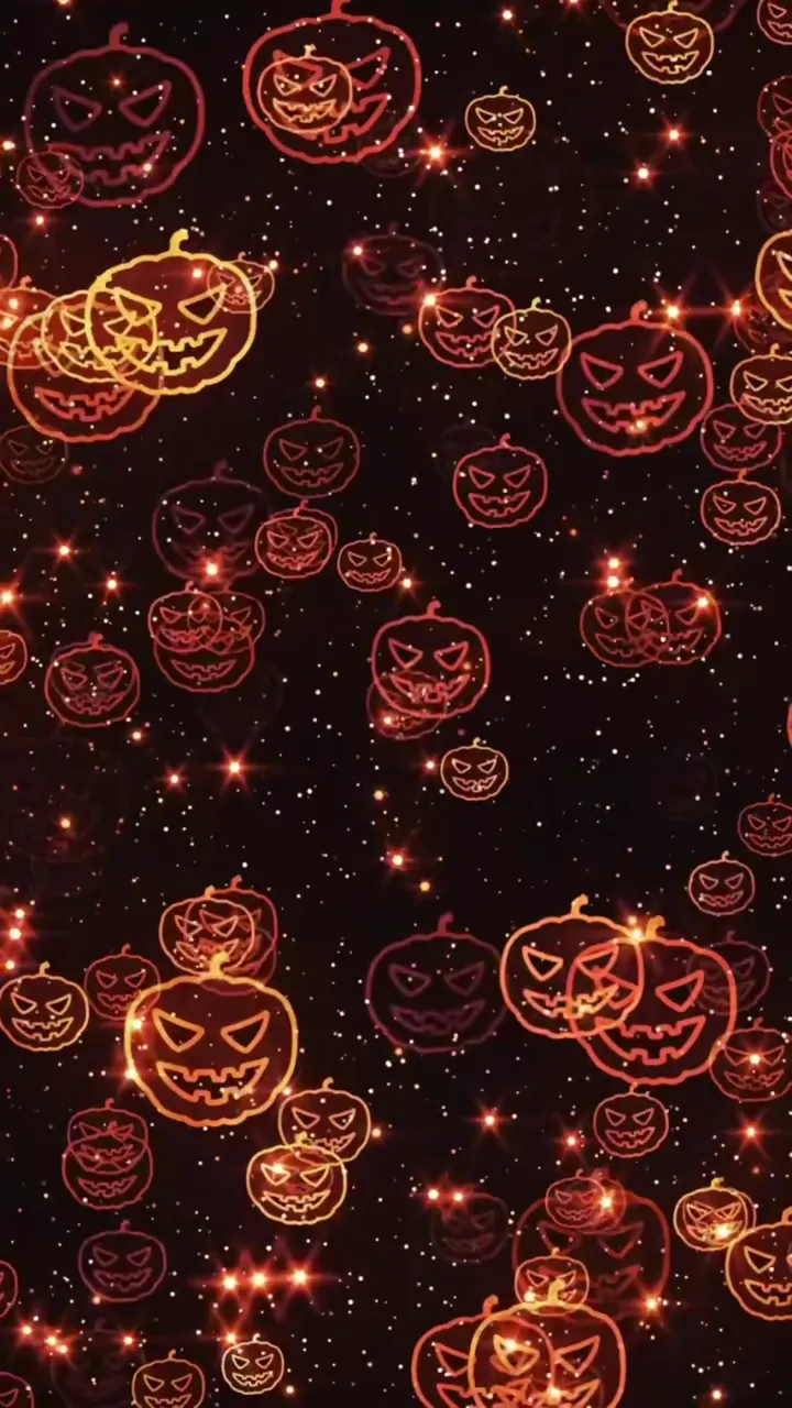 Glowing Jackolantern Halloween Pumpkin Starry Night