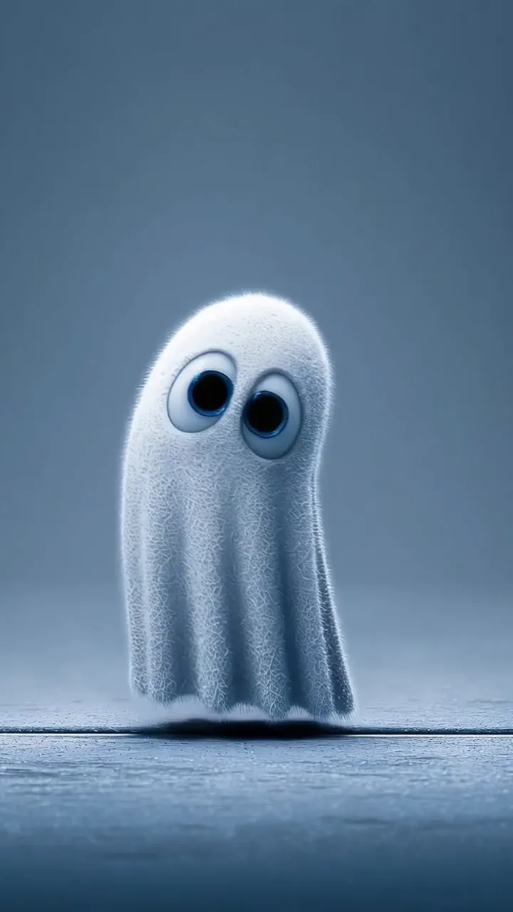 Cute Spooky Ghost With Big Eyes Halloween Live Wallpaper