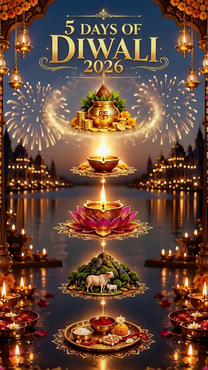Diwali Festival 2026 Celebration With Fireworks And Diya Lights