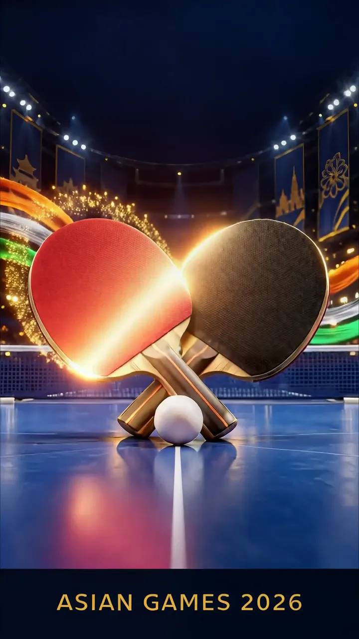 Asian Games 2026 Table Tennis Championship With Glowing Paddles