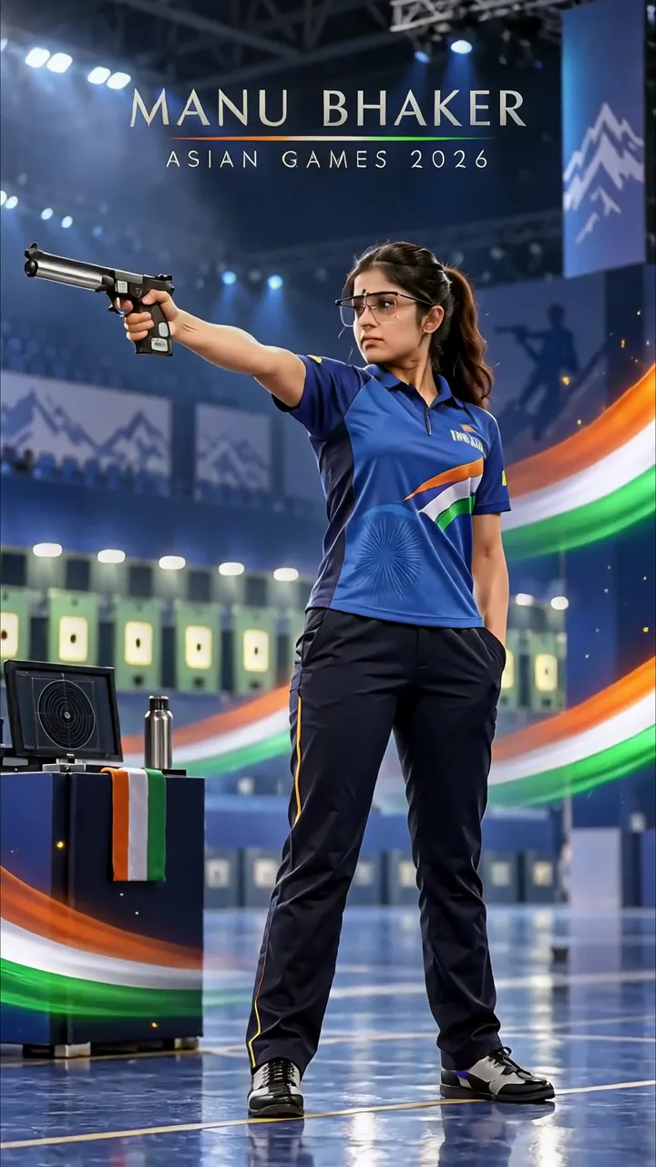 Manu Bhaker Asian Games 2026 Olympic Style Shooting Live Wallpaper