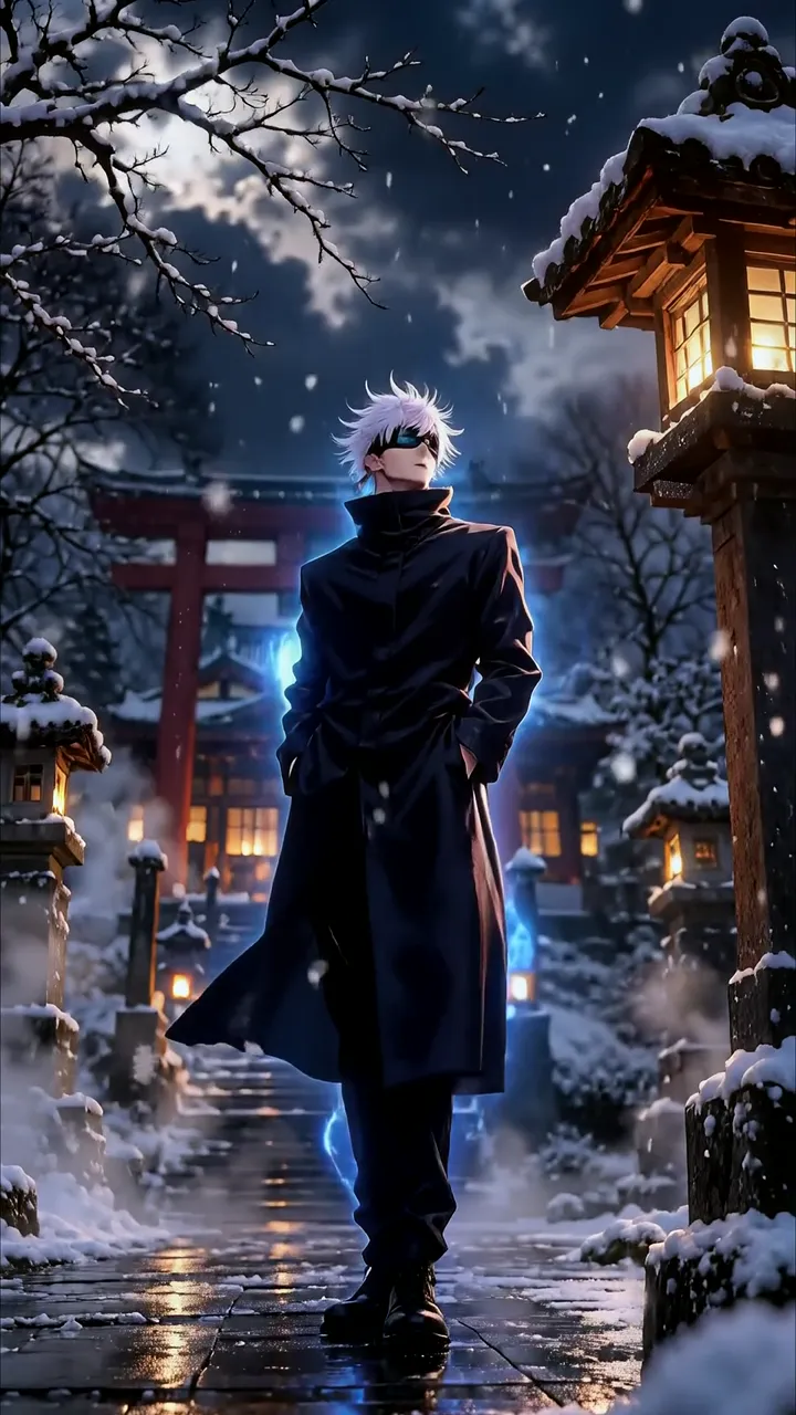 Gojo Satoru Snowy Shrine Jujutsu Kaisen