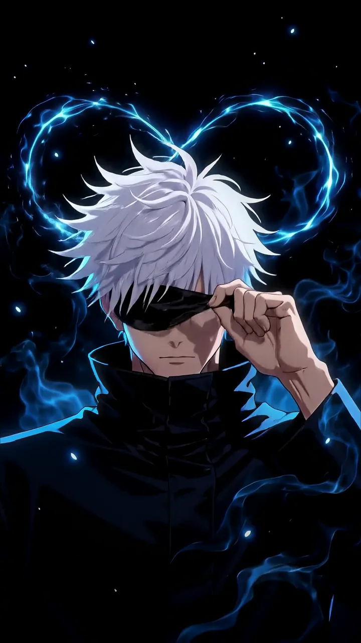 Gojo Satoru Heart-Shaped Blue Aura Jujutsu Kaisen