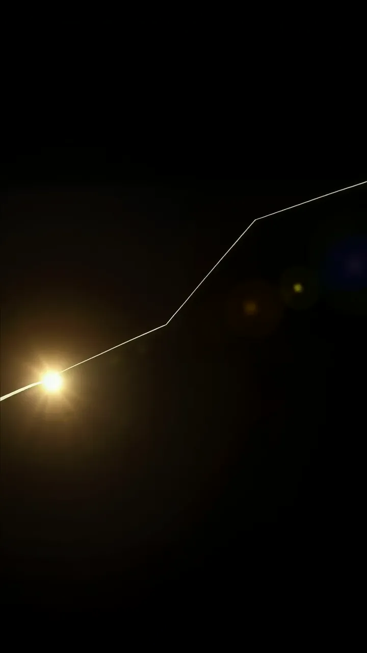 Glowing Light Beam With Lens Flare And Dark Background