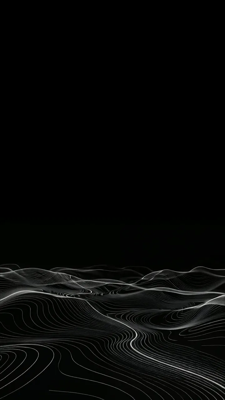 Abstract White Wave Lines Flowing On Black Background