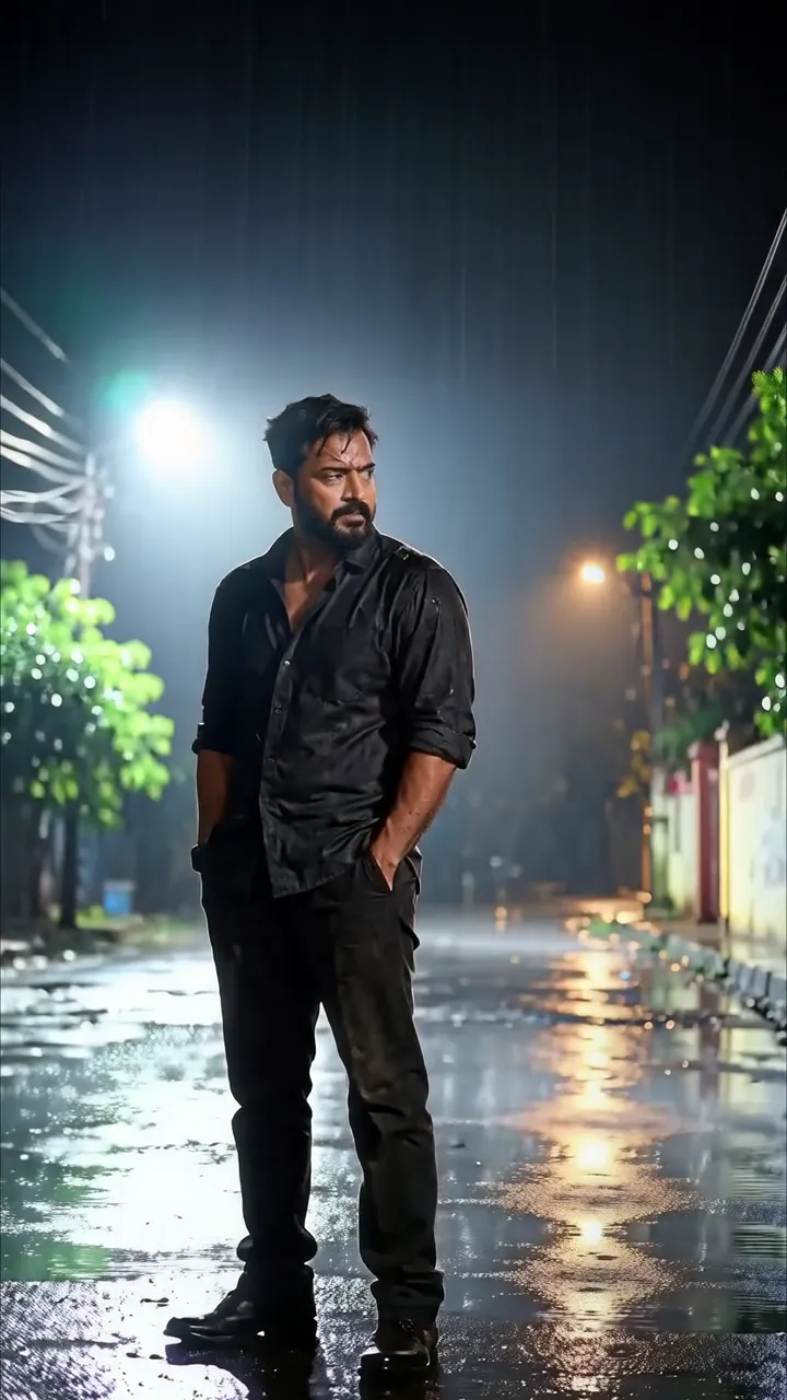 Ajay Devgn Rainy Night Street Drama Scene