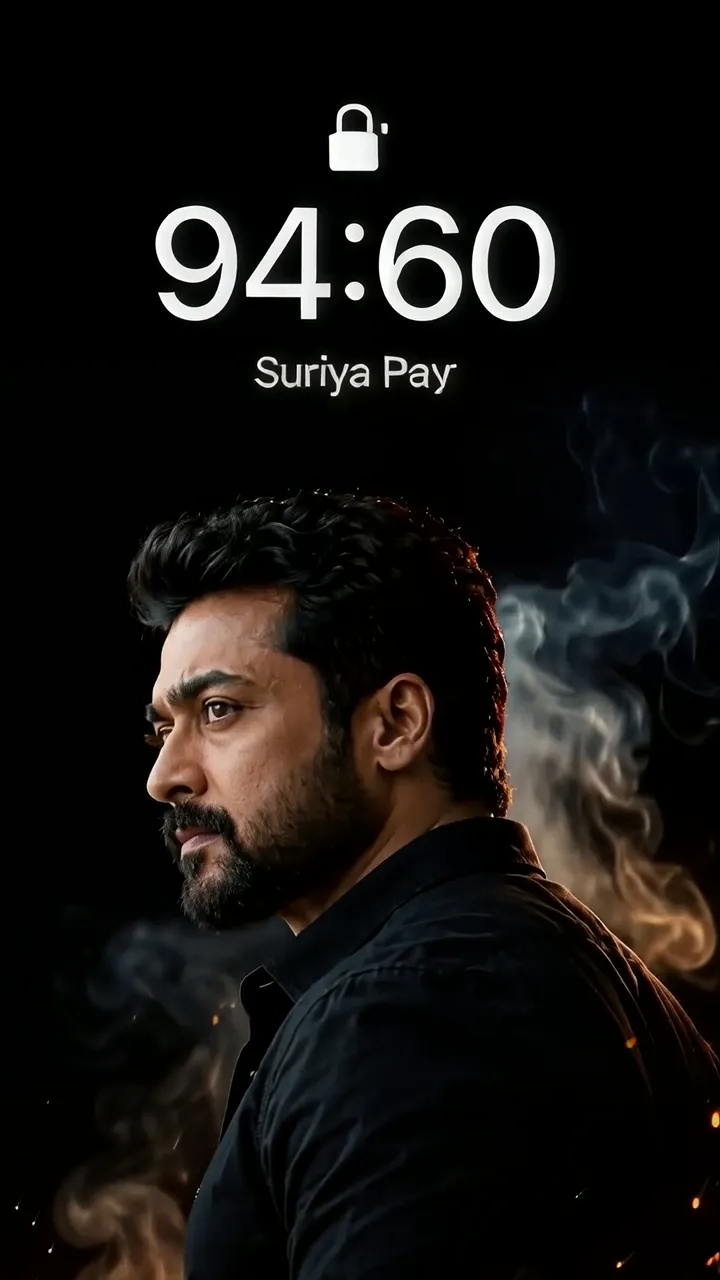 Suriya Pay 94:60 Dark Smoke Animated Lock Screen