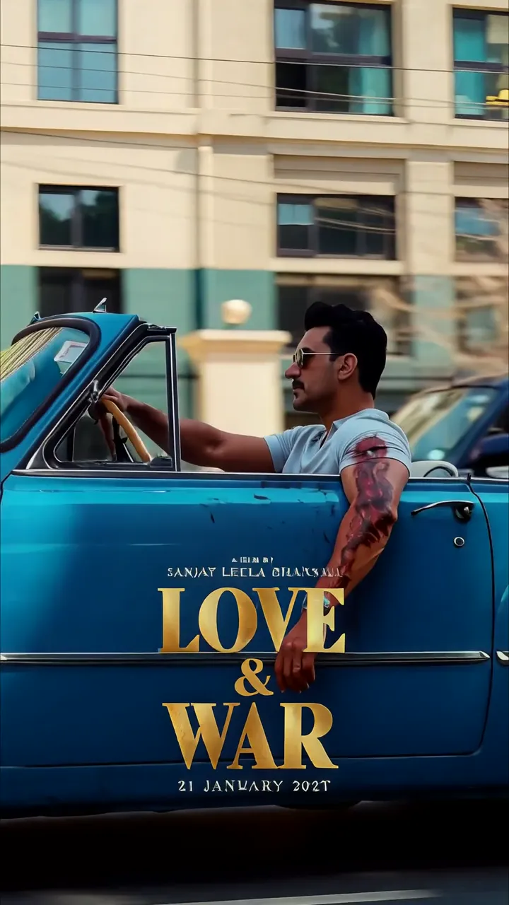 Sanjay Leela Bhansali Love & War Vintage Blue Car Movie Scene