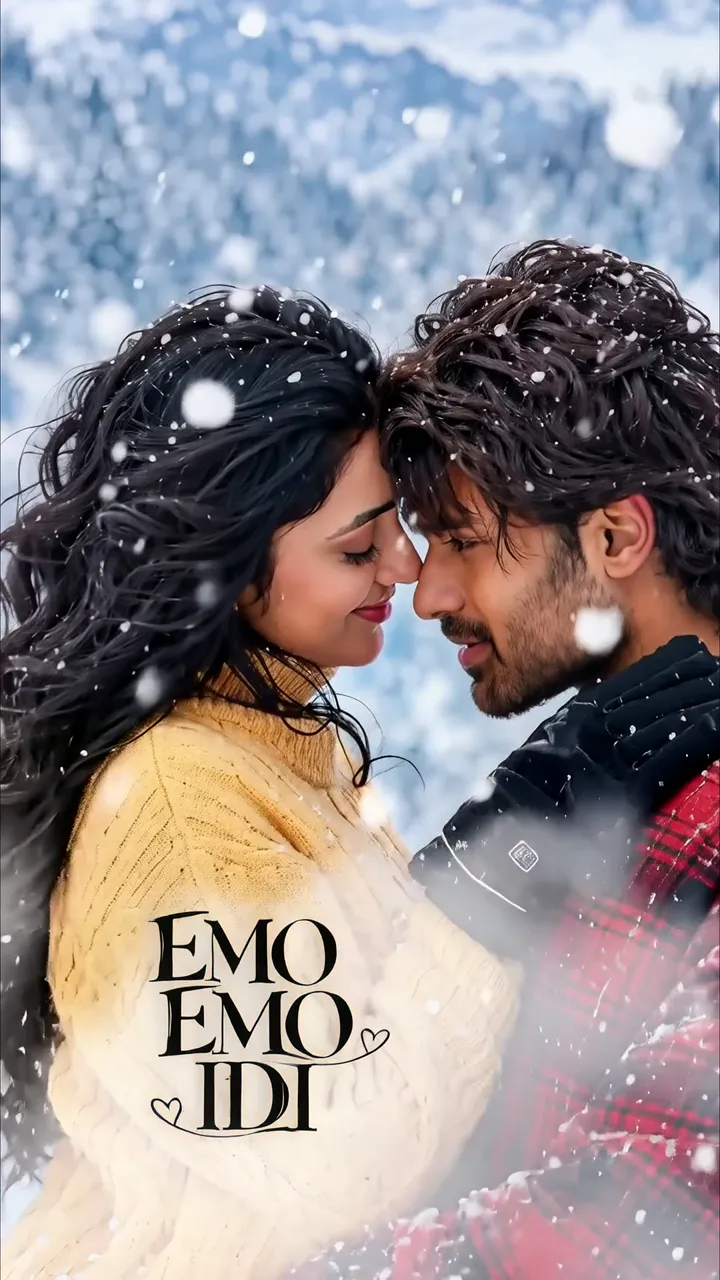 Emo Emo Idi Romantic Snow Scene With Couple In Winter