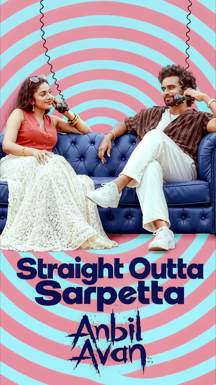 Anbil Avan And Ambil Outta Sarpetta Romantic Couple On Blue Sofa