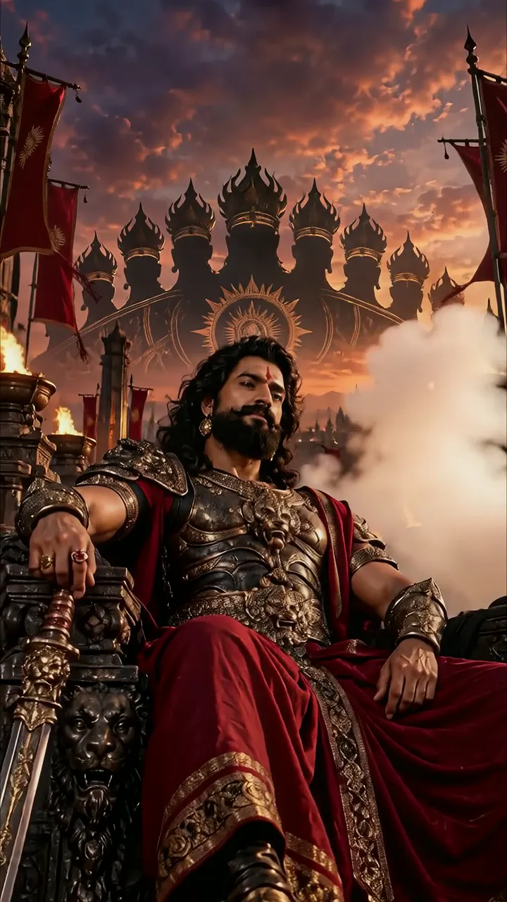 Lord Rama Majestic Throne King Of Ayodhya Sunset