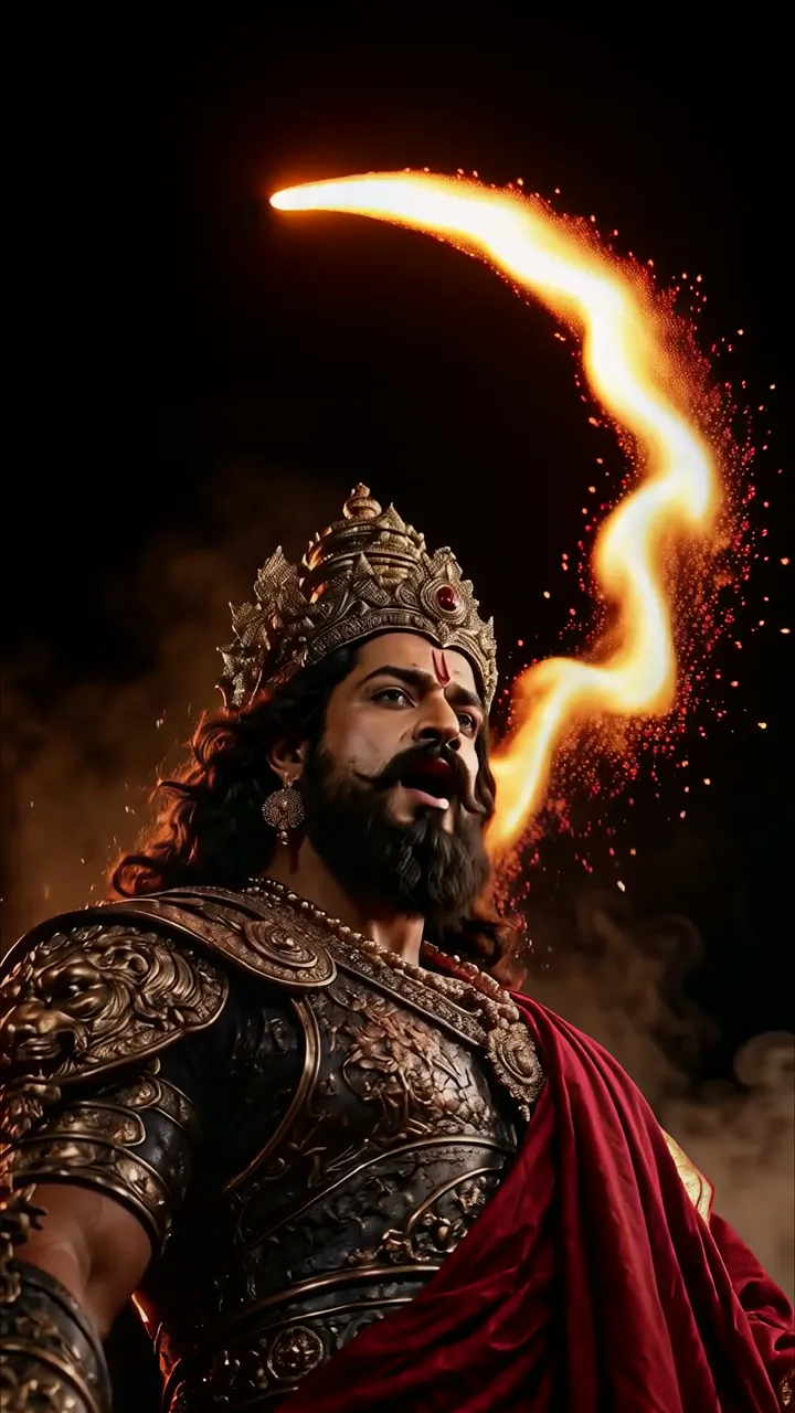 Shiva With Fiery Crescent Moon And Golden Aura