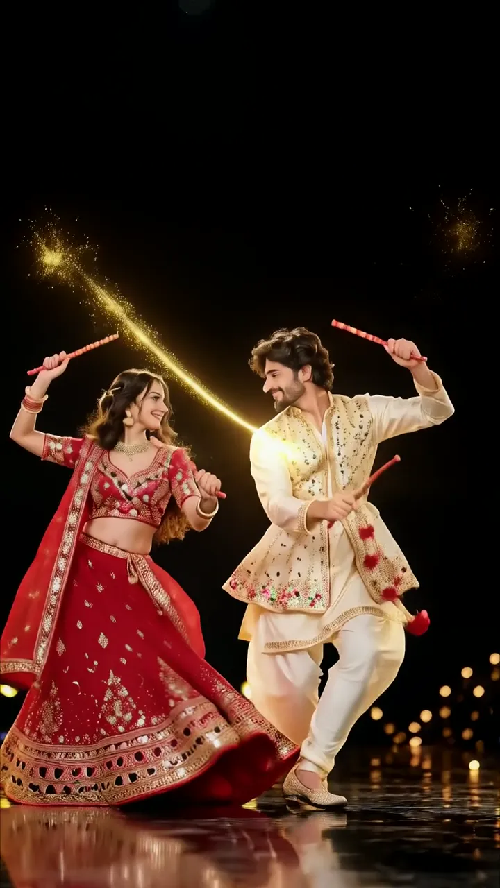 Aditi Rao Hydari And Kartik Aaryan Dancing With Sparklers In Bollywood Style