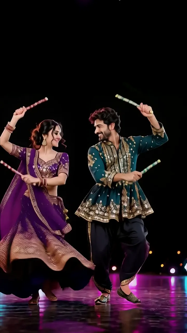 Shraddha Kapoor And Allu Arjun Dancing With Dholaks In Purple And Green Attire