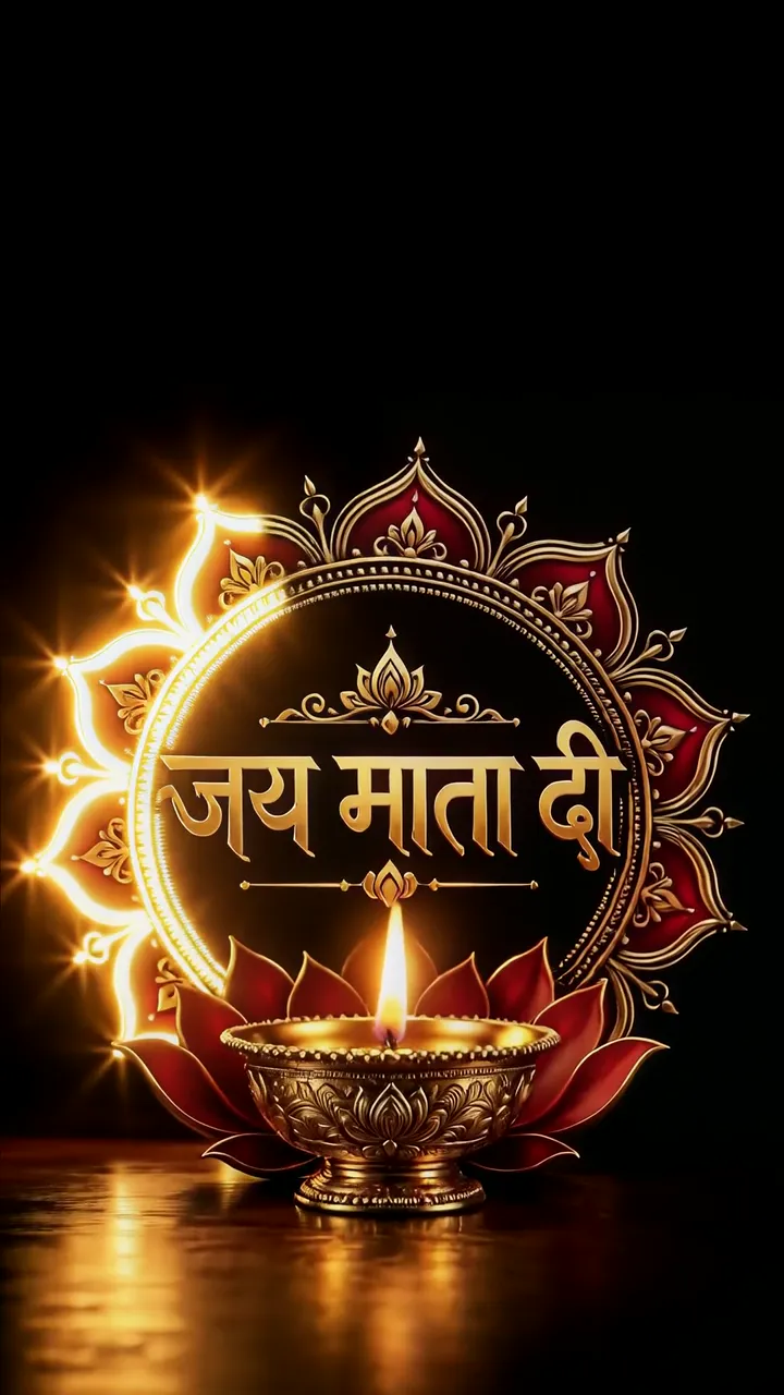 Jai Mata Di Devotional Diwali Festival With Golden Lotus Diya