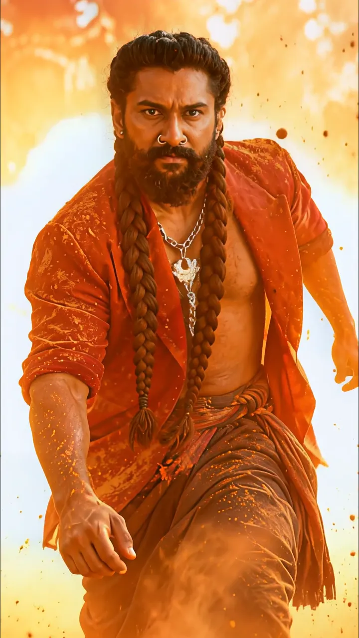 Ram Charan As Baahubali In Epic Orange Battle Scene