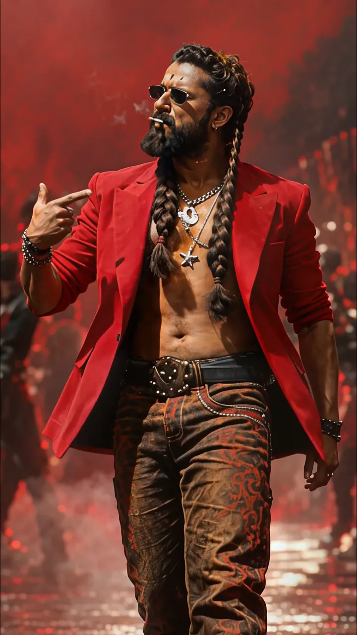 Rajinikanth Rockstar Red Suit Stage Performance