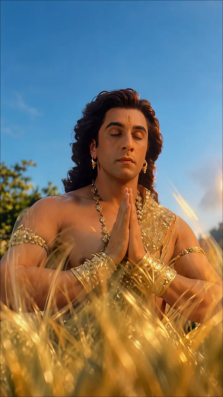 Ranveer Singh As Shiva In Golden Wheat Field Meditation
