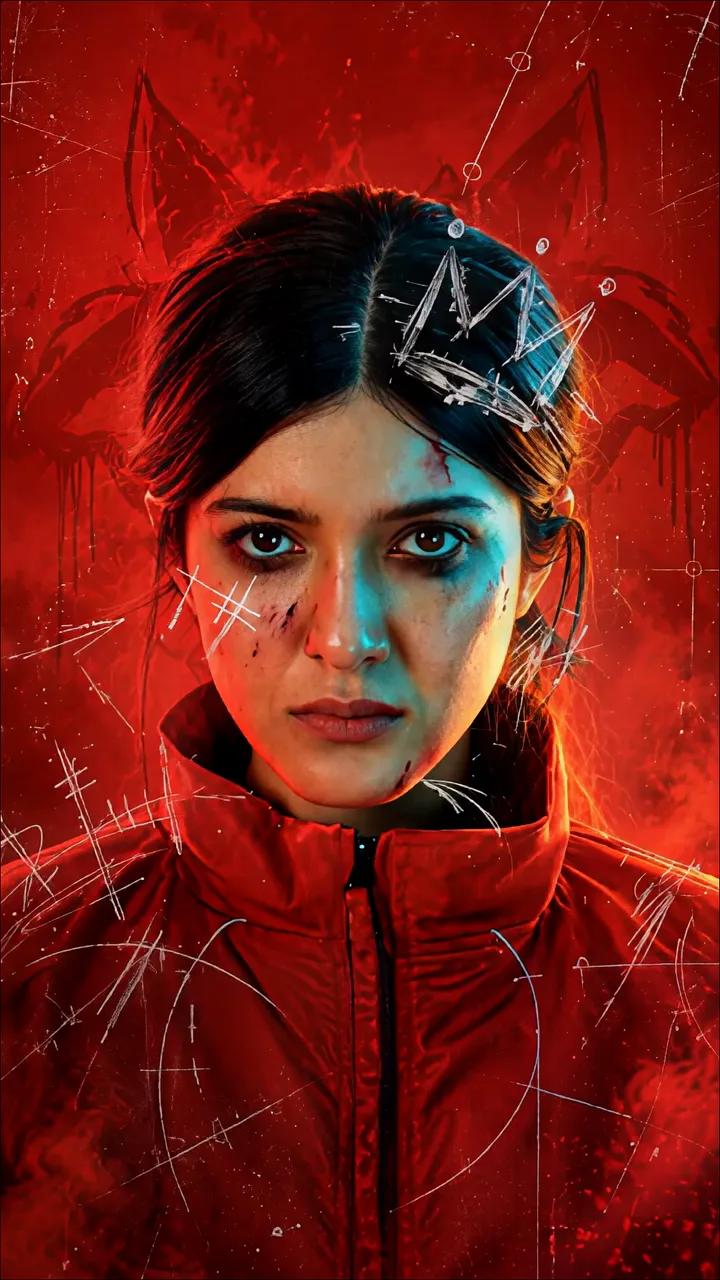 Cyberpunk Girl With Fox Ears And Glowing Crown