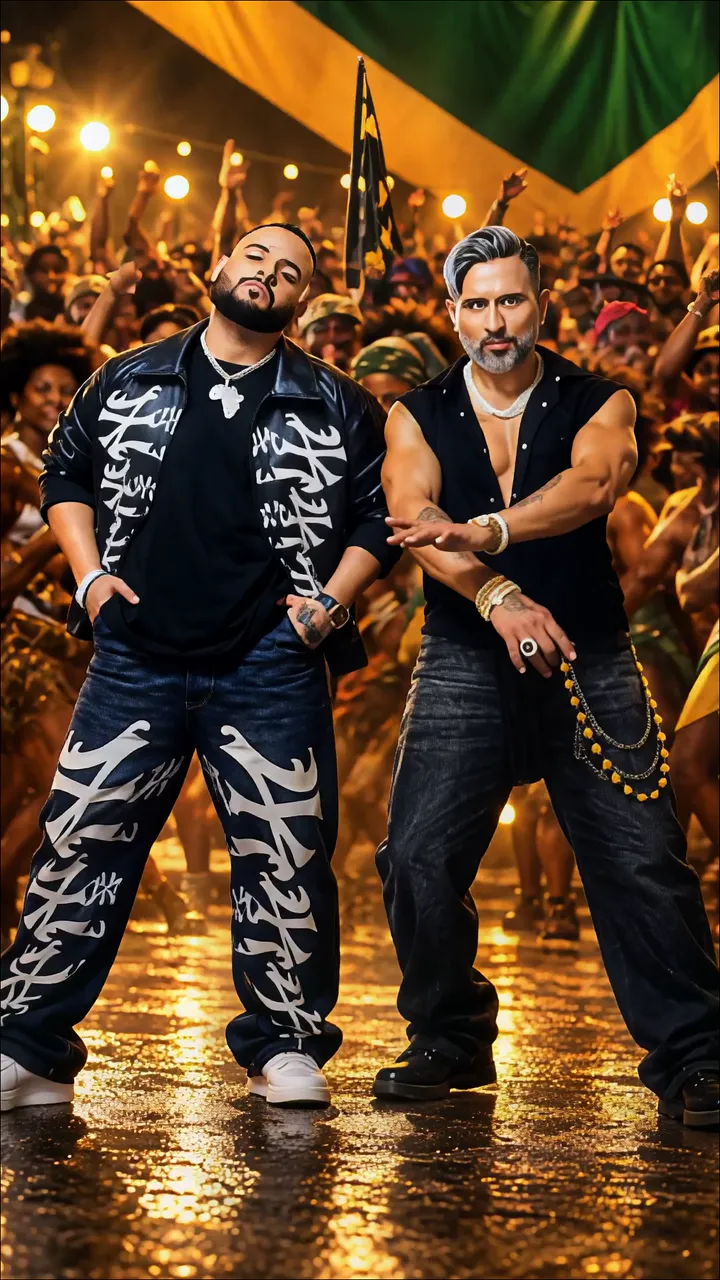 Two Musicians Performing At A Vibrant Carnival