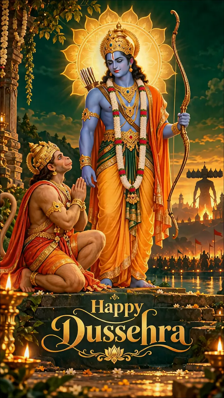 Lord Rama And Hanuman At Dussehra Festival