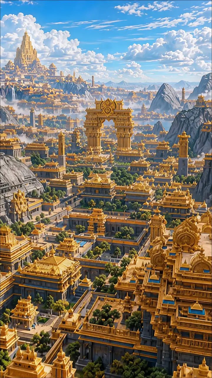 Golden City Of Ramayana Built On Mountain Peaks